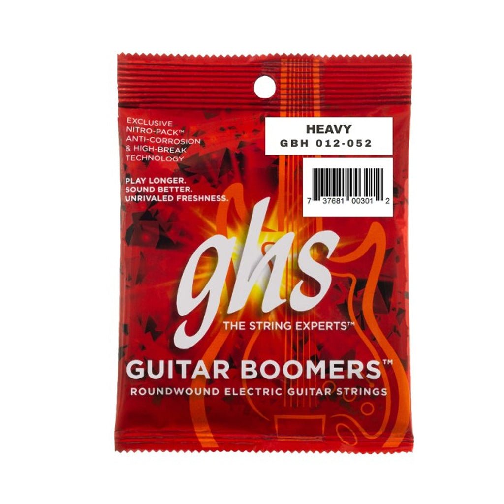 GHS GBH 12-52 Boomers Electric Guitar String Pack - Heavy Fretted Instrument Strings Sky Music