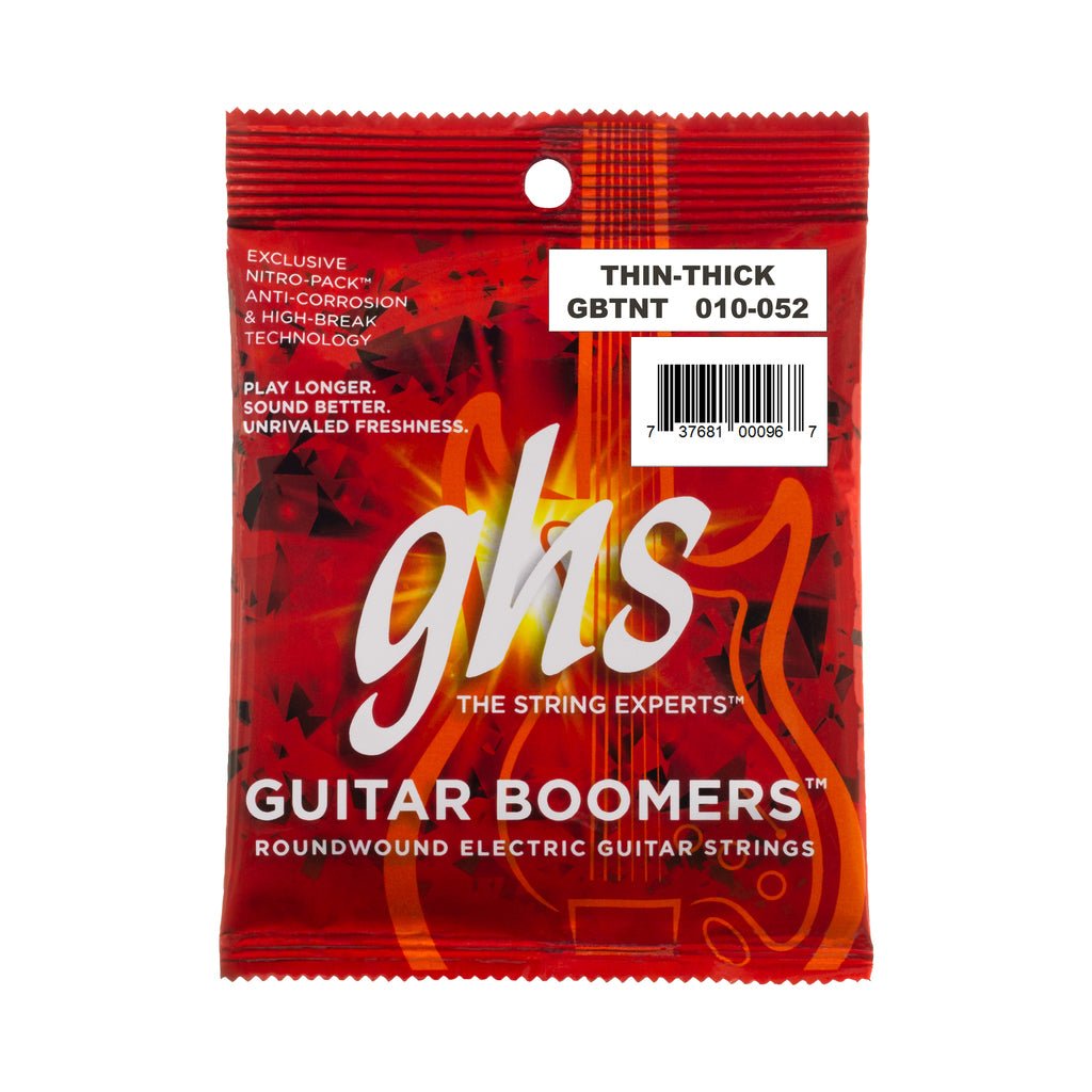 GHS GBTNT 10-52 Boomers Electric Guitar String Pack - Thin-Thick Fretted Instrument Strings Sky Music