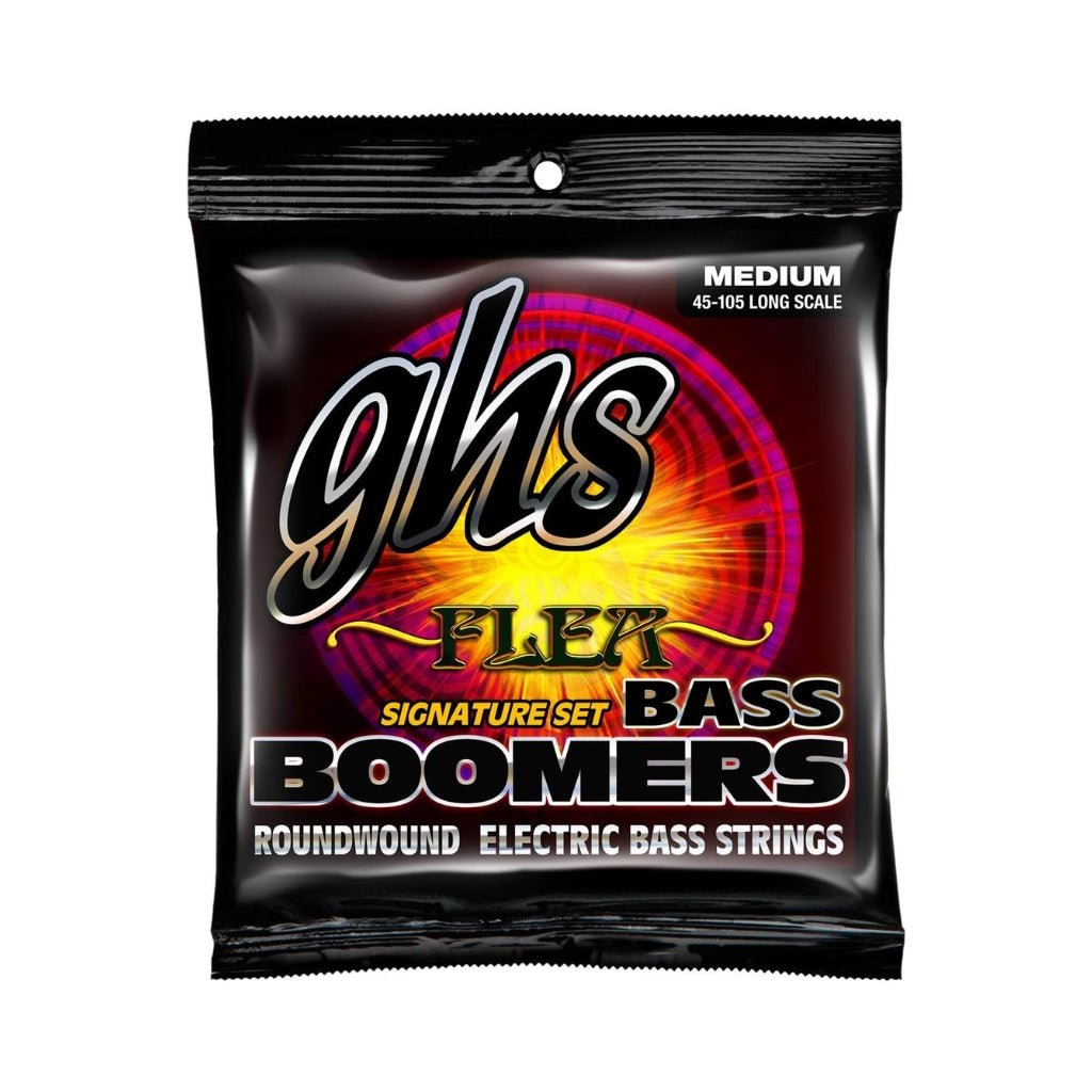 GHS M3045F Flea Signature Bass Boomers Roundwound Electric Bass Strings - Medium .045-.105 Long Scale Bass Strings Sky Music