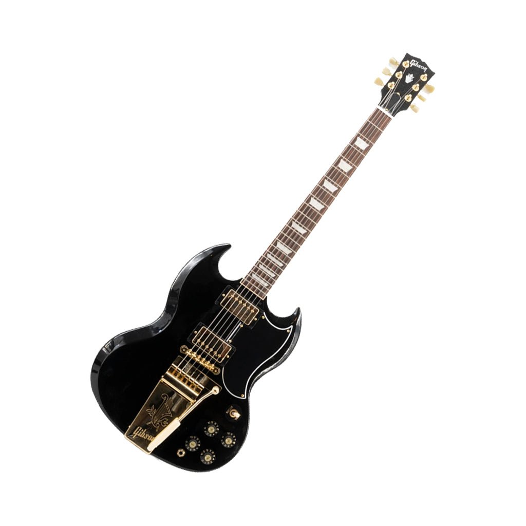 Gibson 61 SG Standard Maestro Limited Edition Electric Guitar - Ebony w/Gold Hardware Electric Guitars Sky Music
