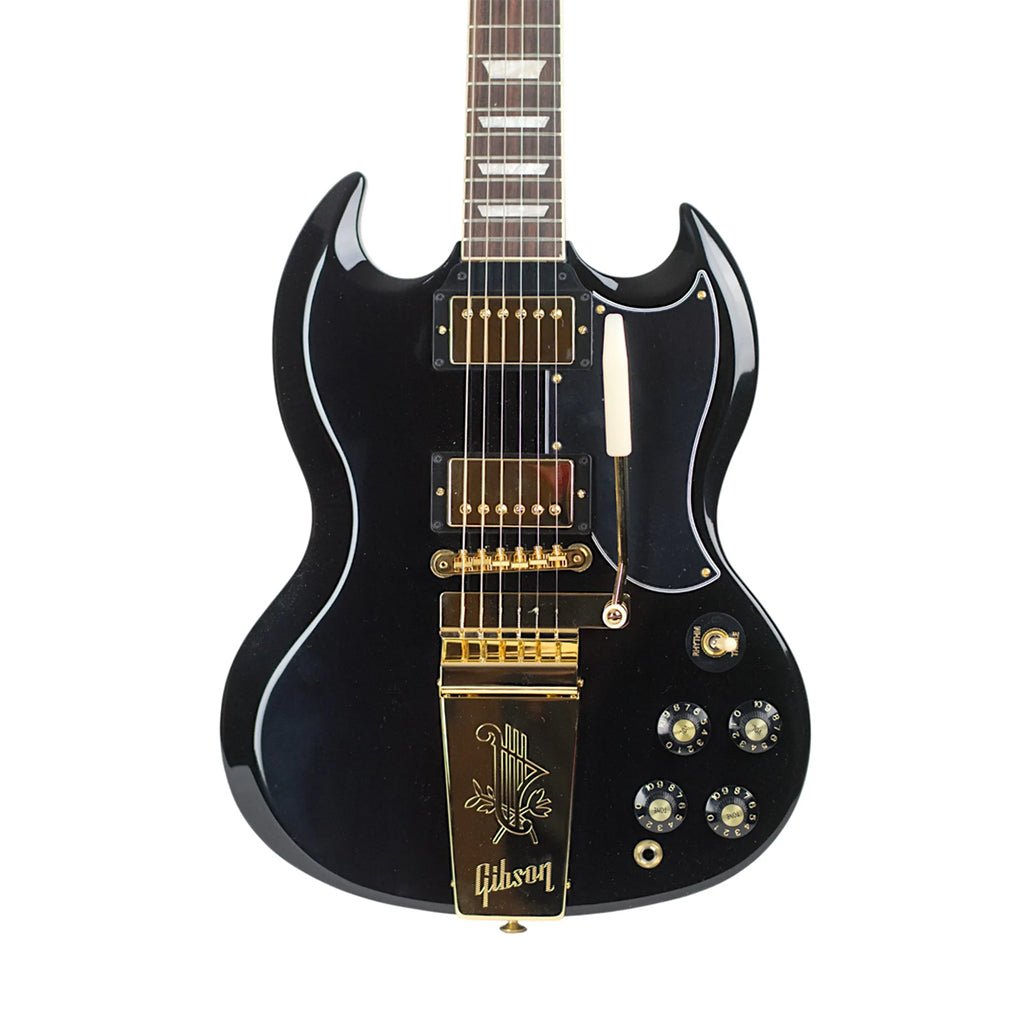 Gibson 61 SG Standard Maestro Limited Edition Electric Guitar - Ebony w/Gold Hardware Electric Guitars Sky Music