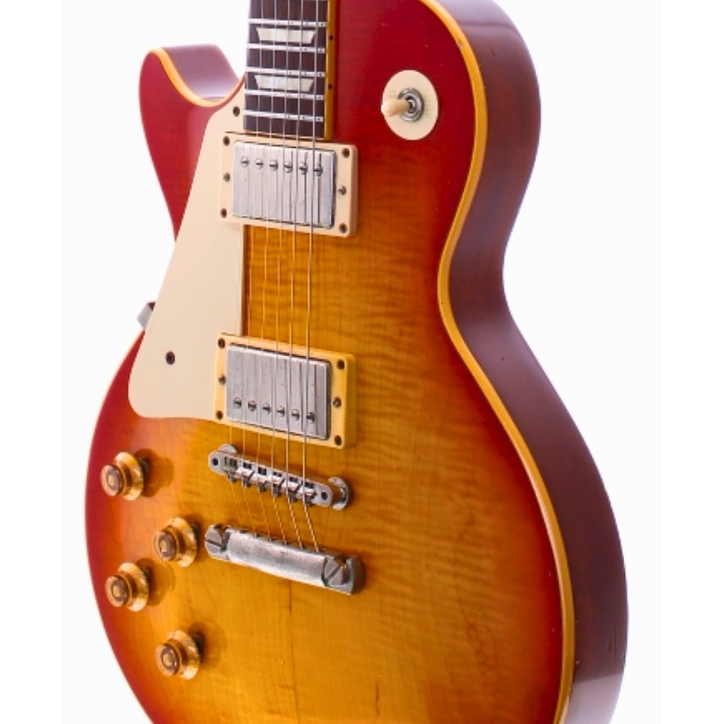 Gibson Custom Shop 59 Les Paul Standard Left Handed - Washed Cherry Burst Electric Guitars Sky Music