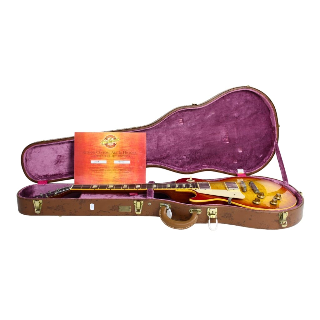 Gibson Custom Shop 59 Les Paul Standard Left Handed - Washed Cherry Burst Electric Guitars Sky Music
