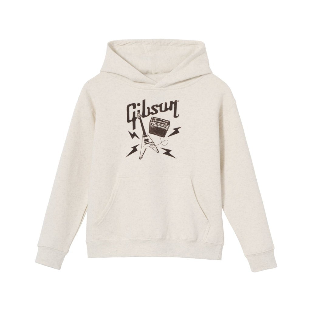 Gibson Kid's Flying V Pullover Hoodie - Cream Large Merchandise &amp; Apparel Sky Music