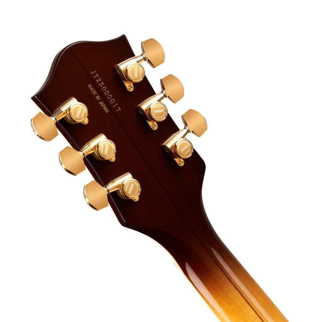Gretsch Broadkaster Jr. LX Figured Center Block w/String-Thru Bigsby & Gold Hardware Ebony Fingerboard - Caramel Dawn Electric Guitars Sky Music