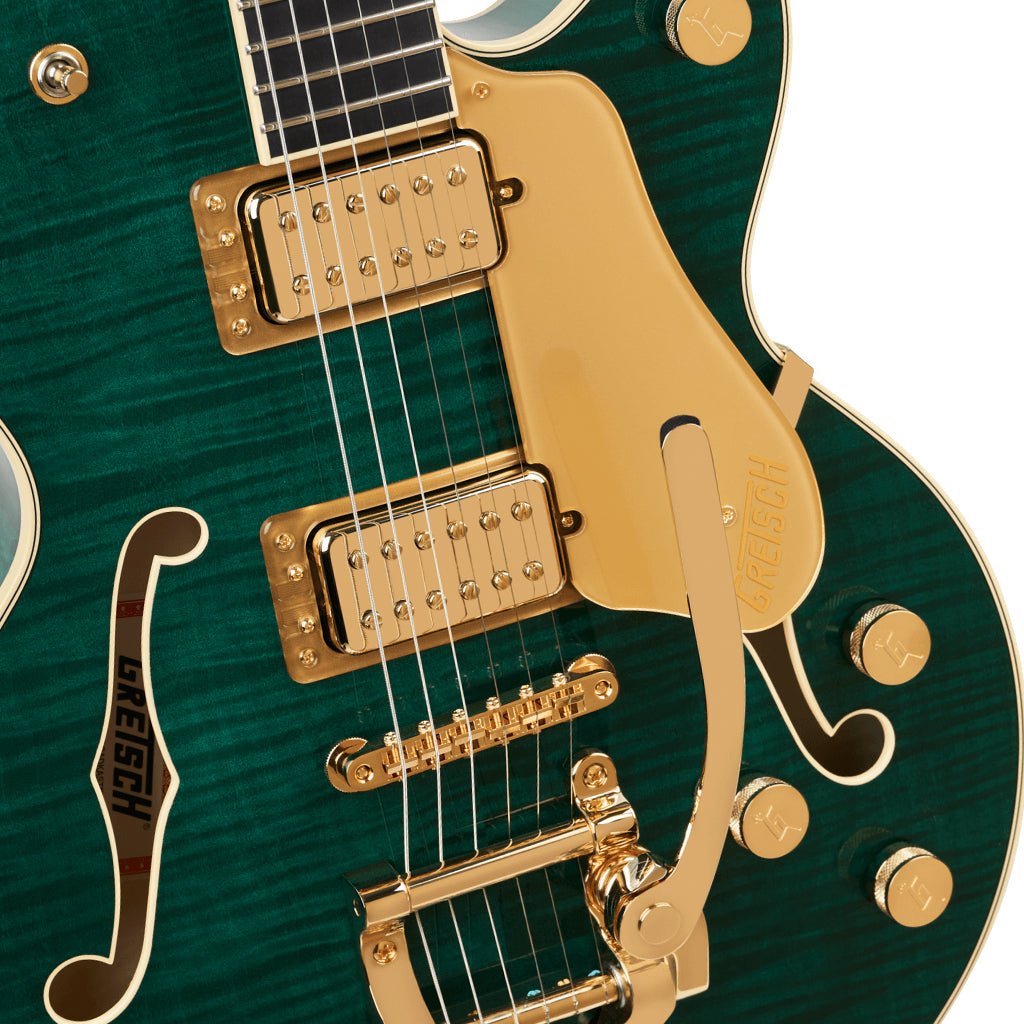 Gretsch Broadkaster Jr. LX Figured Center Block w/String-Thru Bigsby & Gold Hardware Ebony Fingerboard - Tropic Aura Electric Guitars Sky Music