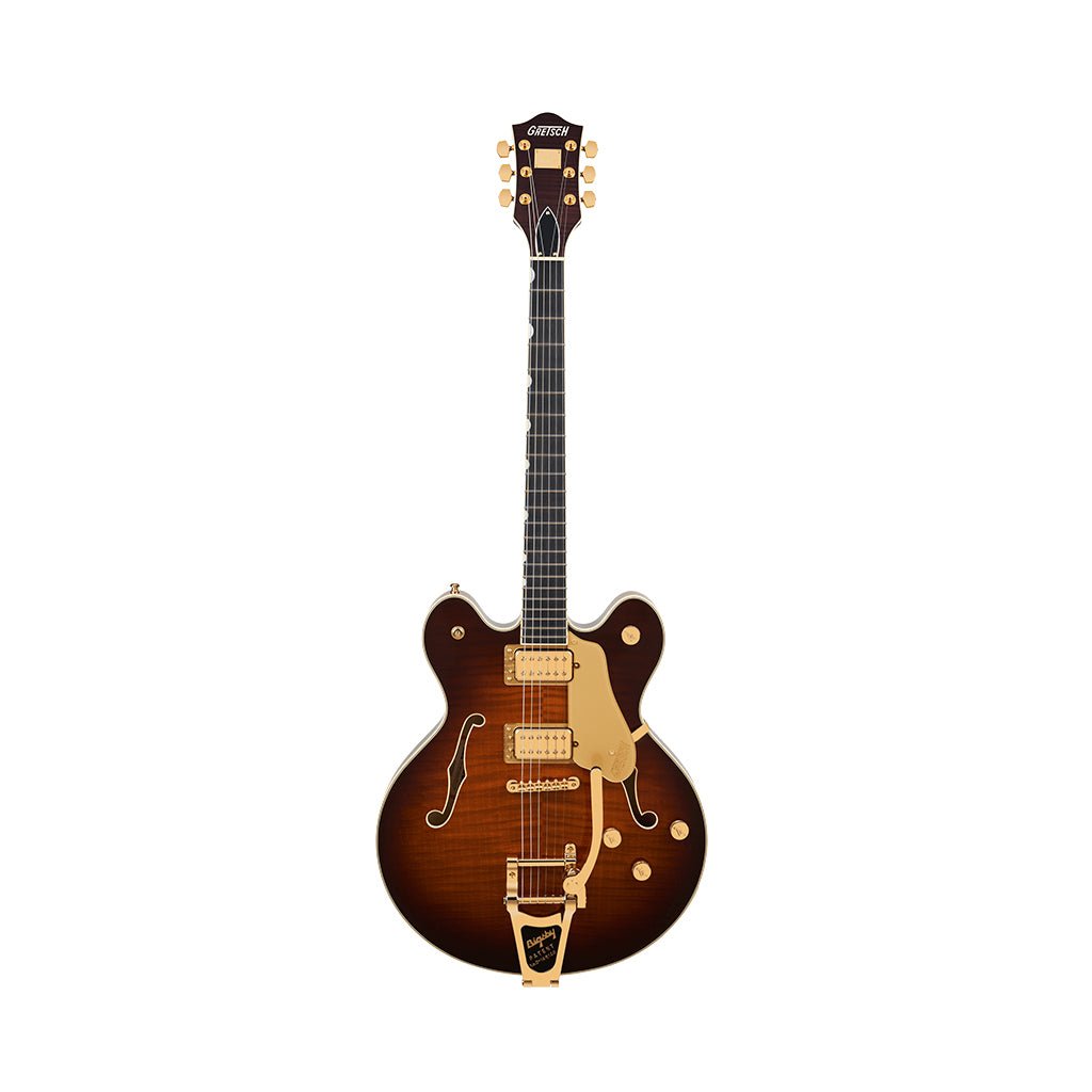 Gretsch Broadkaster LX Figured Center Block w/String-Thru Bigsby & Gold Hardware Ebony Fingerboard - Havana Burst Electric Guitars Sky Music