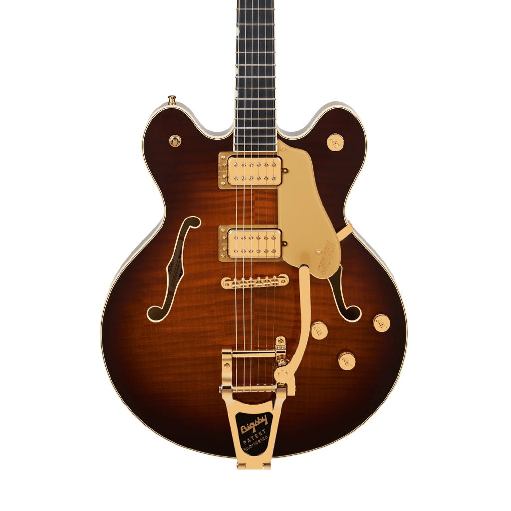 Gretsch Broadkaster LX Figured Center Block w/String-Thru Bigsby &amp; Gold Hardware Ebony Fingerboard - Havana Burst Electric Guitars Sky Music