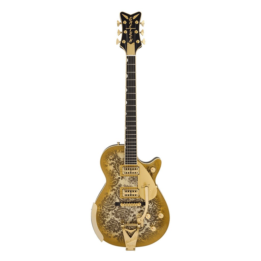 Gretsch G6134TG Limited Edition Paisley Penguin with String Thru Bigsby Ebony Fingerboard Gold Paisley Electric Guitars Sky Music