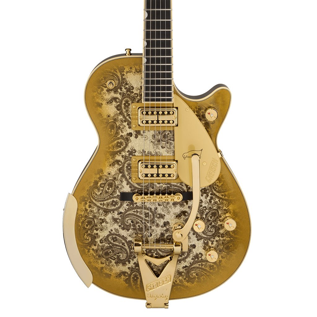 Gretsch G6134TG Limited Edition Paisley Penguin with String Thru Bigsby Ebony Fingerboard Gold Paisley Electric Guitars Sky Music