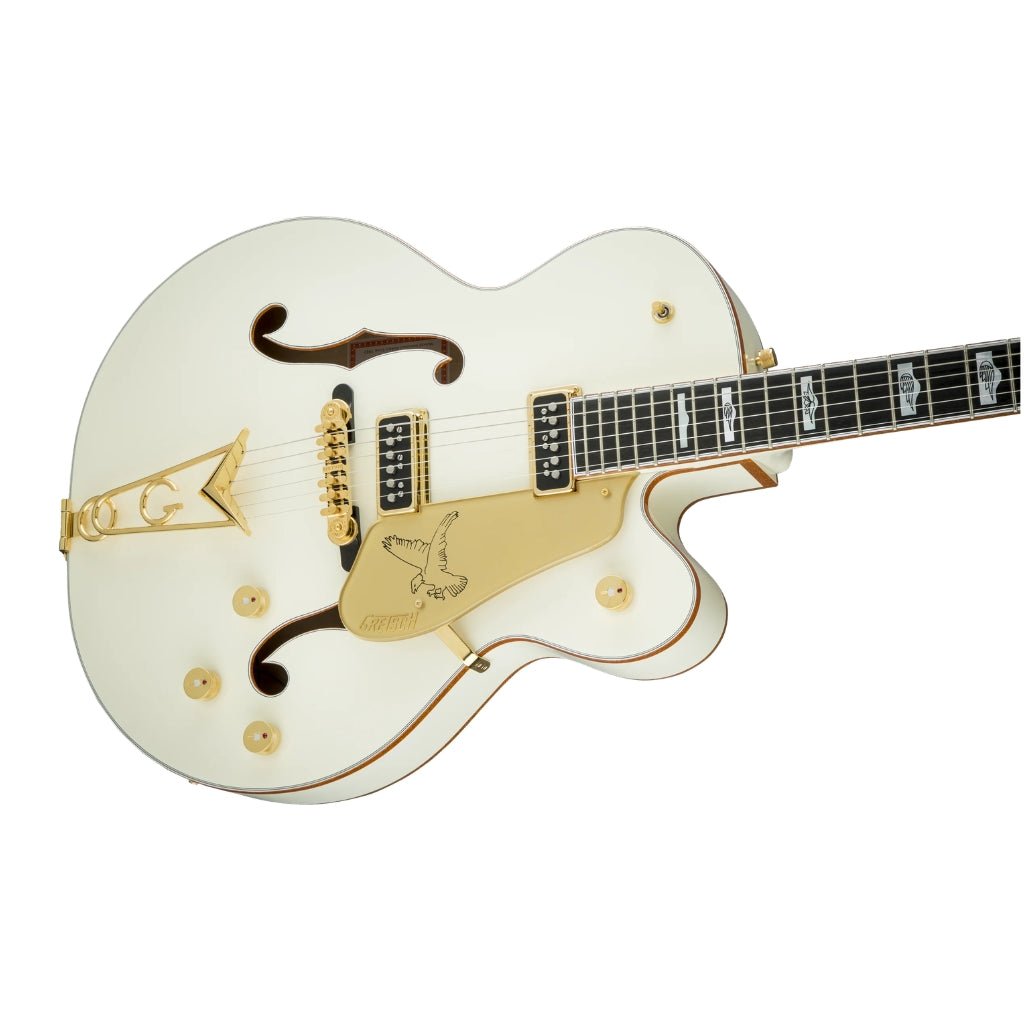 Gretsch G6136-55 Vintage Select Limited Edition ‘55 Falcon Left Handed Electric Guitar - Vintage White, Ebony Fingerboard Electric Guitars Sky Music