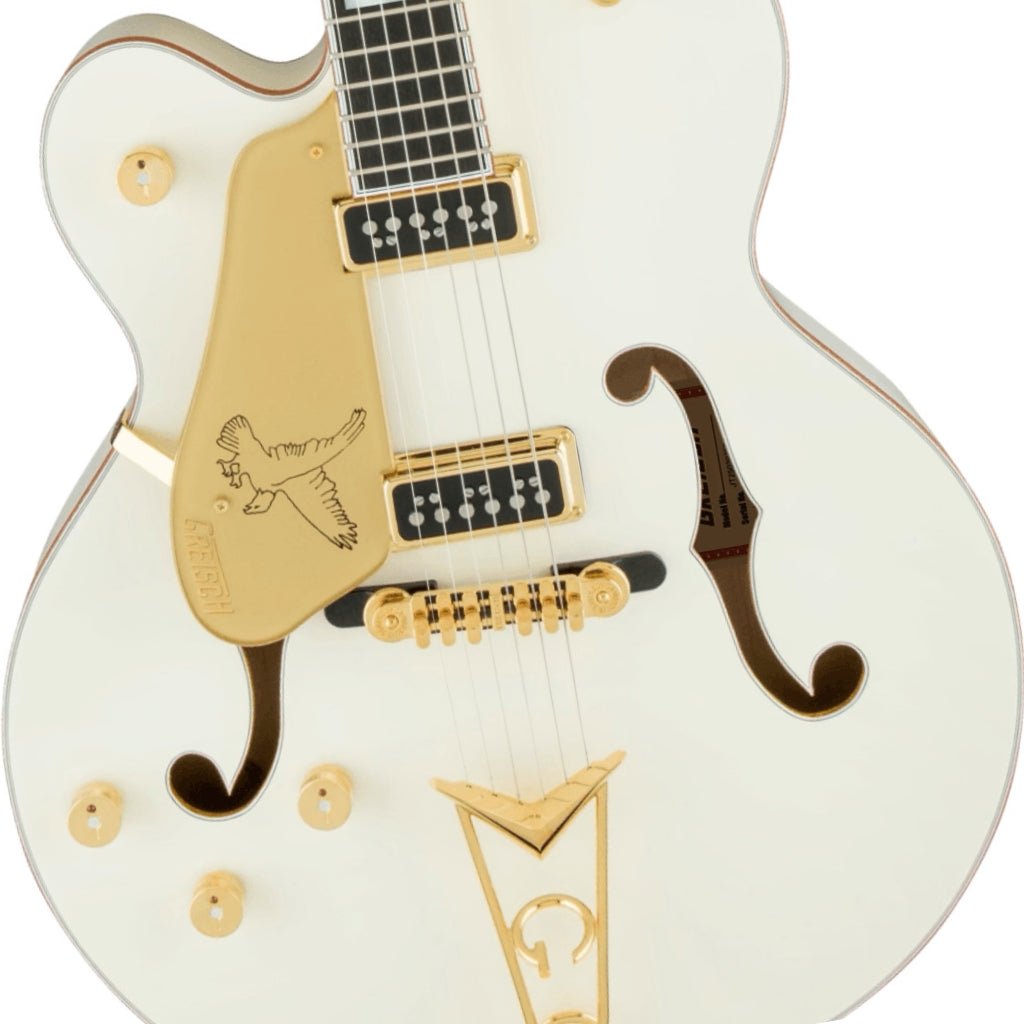 Gretsch G6136-55 Vintage Select Limited Edition ‘55 Falcon Left Handed Electric Guitar - Vintage White, Ebony Fingerboard Electric Guitars Sky Music