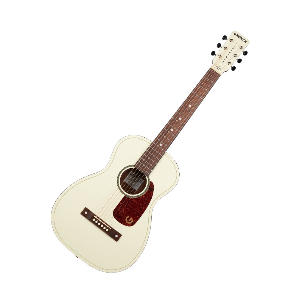 Gretsch Jim Dandy Limited Edition Parlor Walnut Fingerboard w/Tortoise Pickguard - Vintage White Acoustic Guitars Sky Music