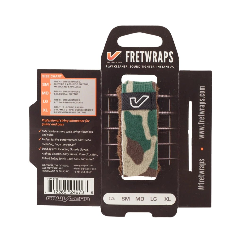 Gruv Gear FretWraps String Dampener - Small, Camo Brown/Green Guitar Accessories Sky Music