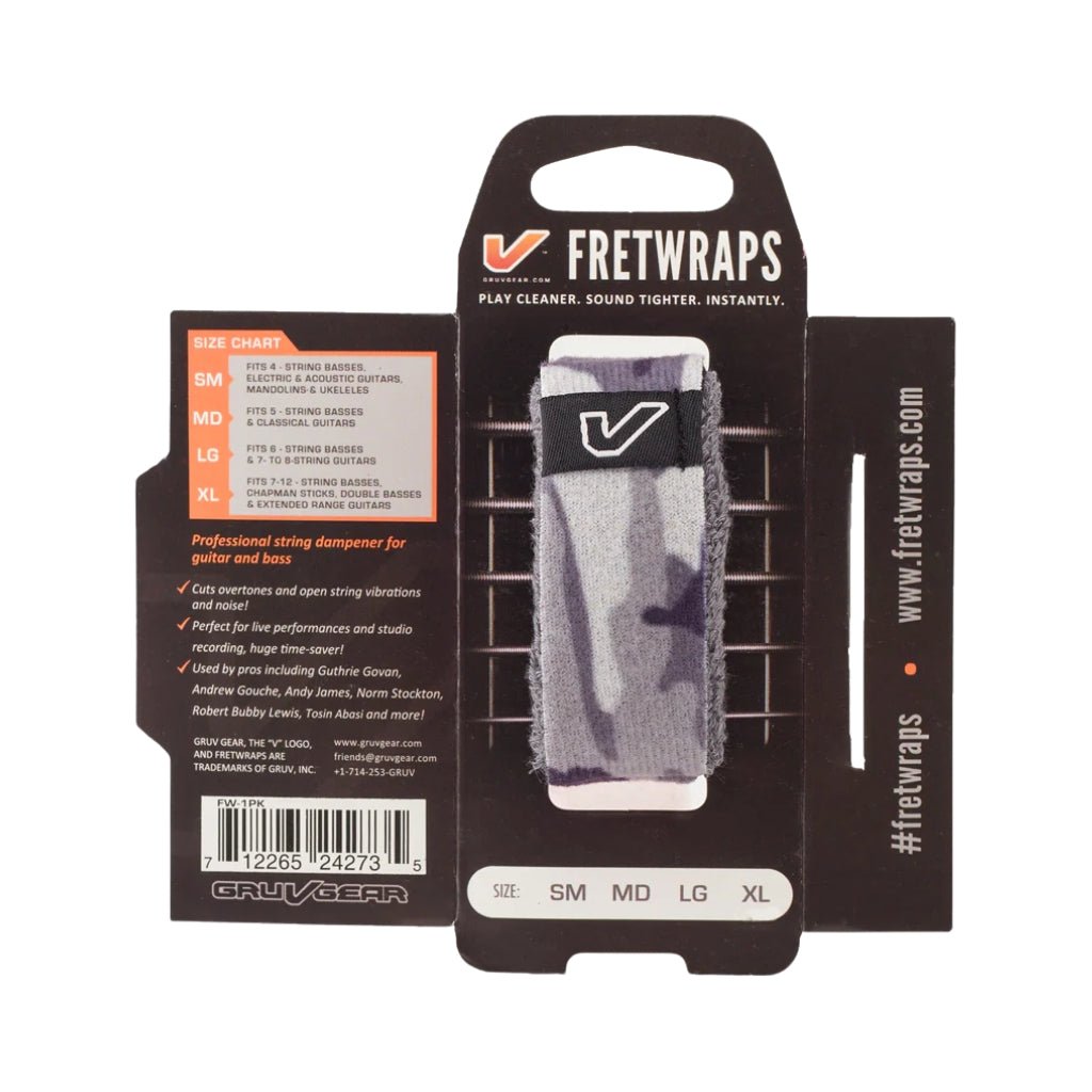 Gruv Gear FretWraps String Dampener - Small - Camo Gray/White Guitar Accessories Sky Music