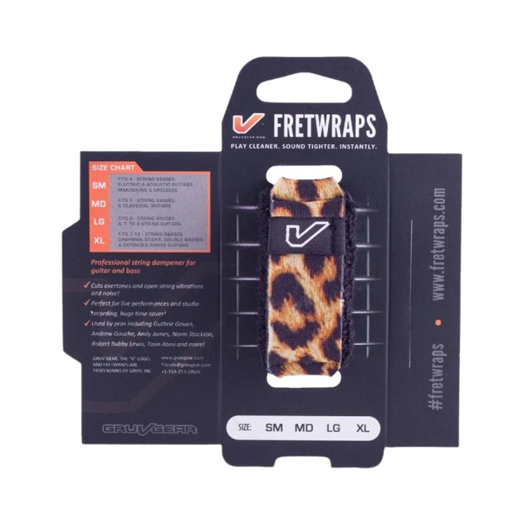 Gruv Gear FretWraps String Dampener - Small, Leopard Print Guitar Accessories Sky Music