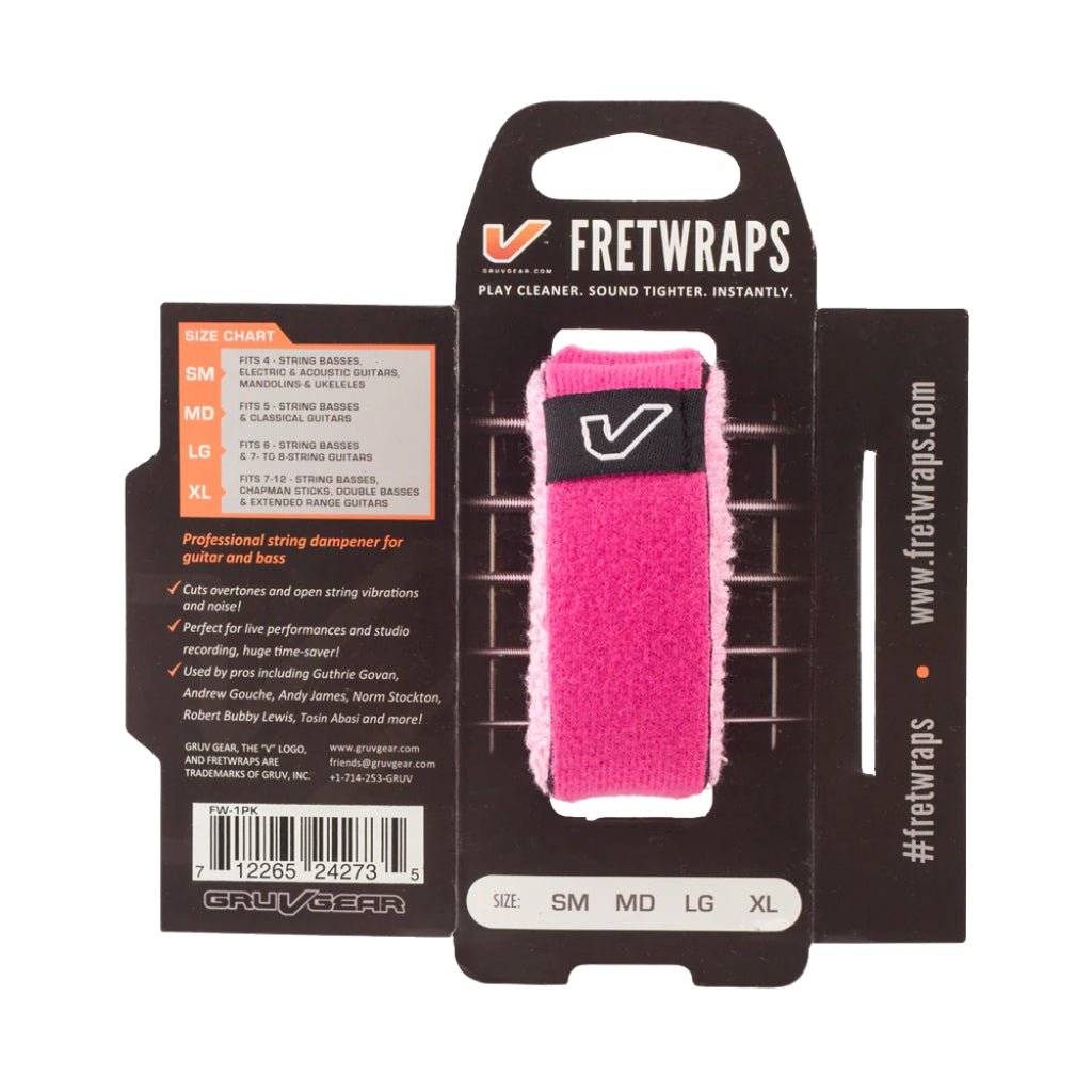 Gruv Gear FretWraps String Dampener - Small, Pink Guitar Accessories Sky Music