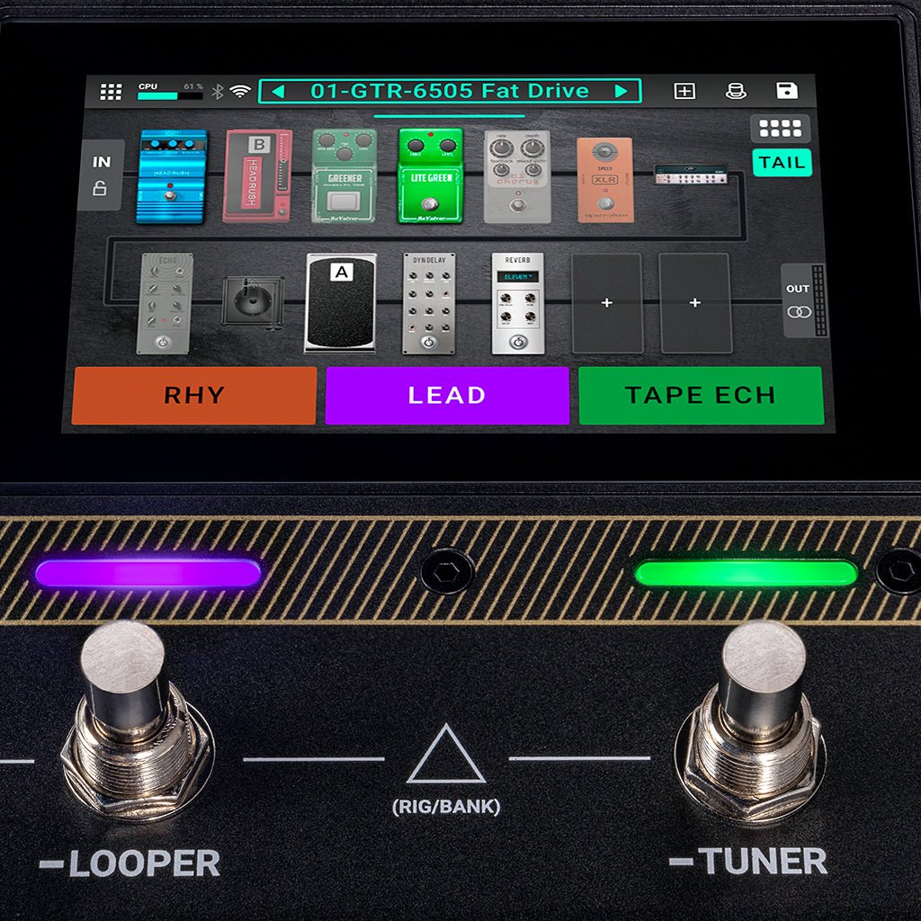 HeadRush Flex Prime Compact FX Pedalboard 4" Touchscreen with WiFi and Bluetooth Effects Pedals Sky Music