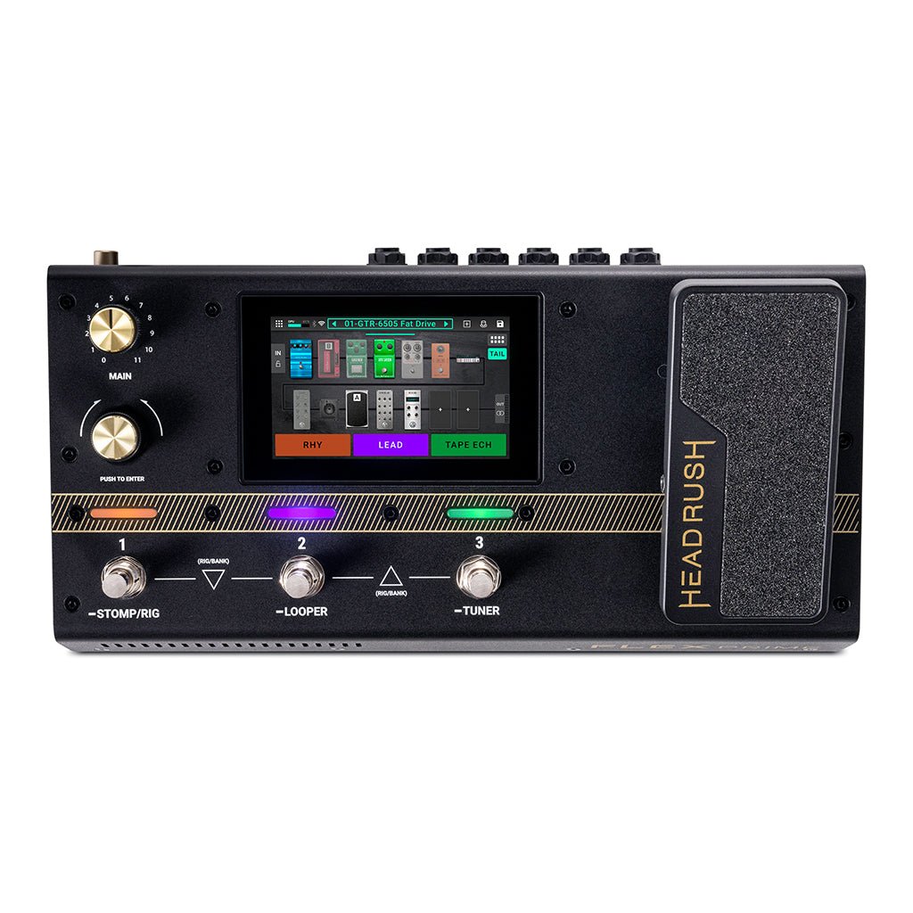 HeadRush Flex Prime Compact FX Pedalboard 4" Touchscreen with WiFi and Bluetooth Effects Pedals Sky Music