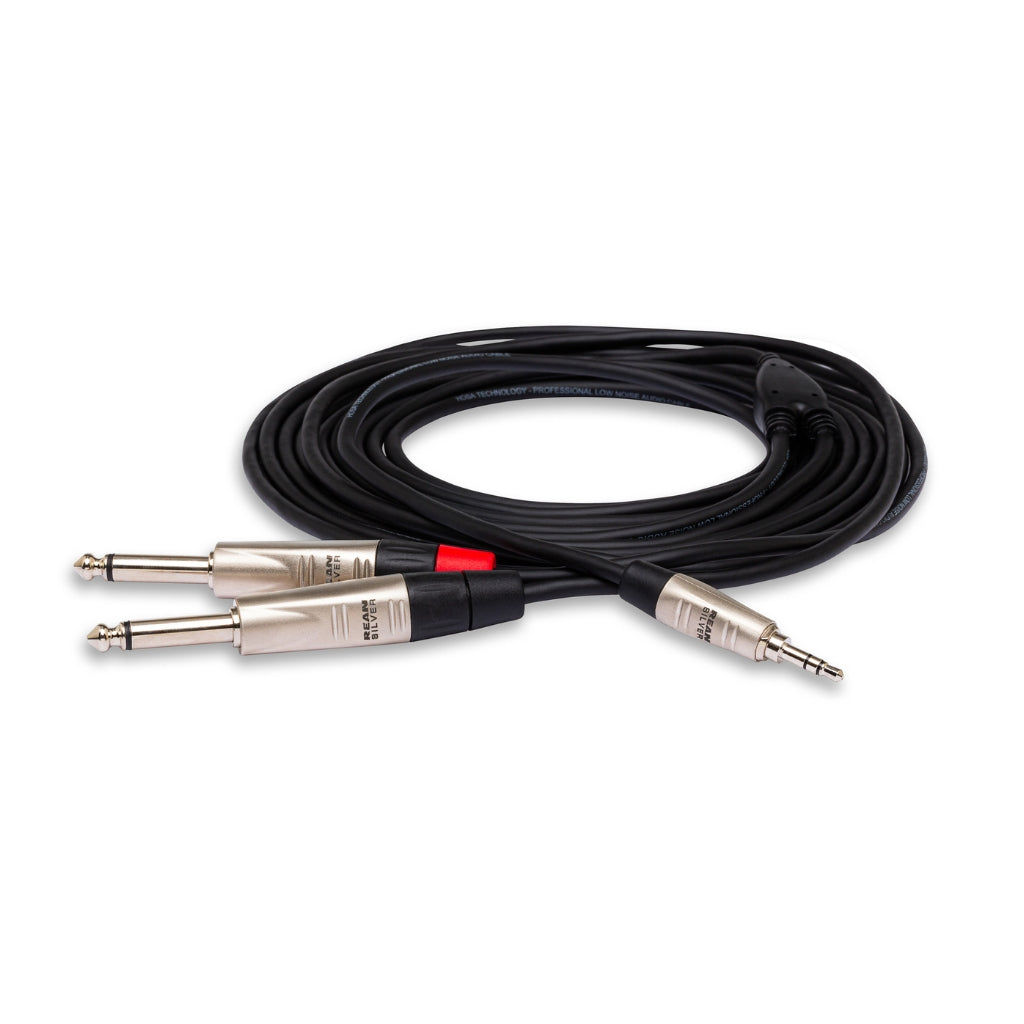 Hosa Technology - REAN 3.5 mm TRS to Dual 1/4 in TS - Pro Stereo Breakout Cable 6ft