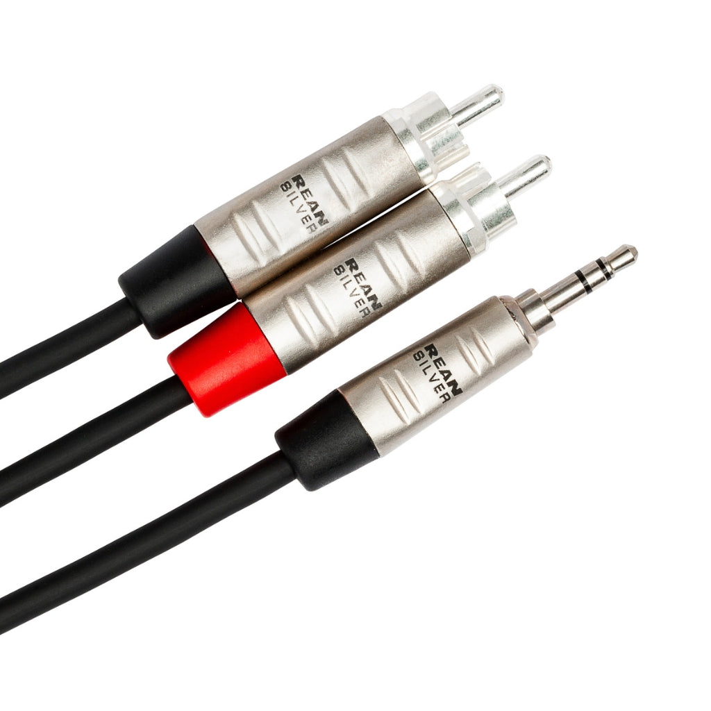 Hosa Technology - REAN 3.5 mm TRS to Dual RCA Pro - Stereo Breakout Cable 3ft