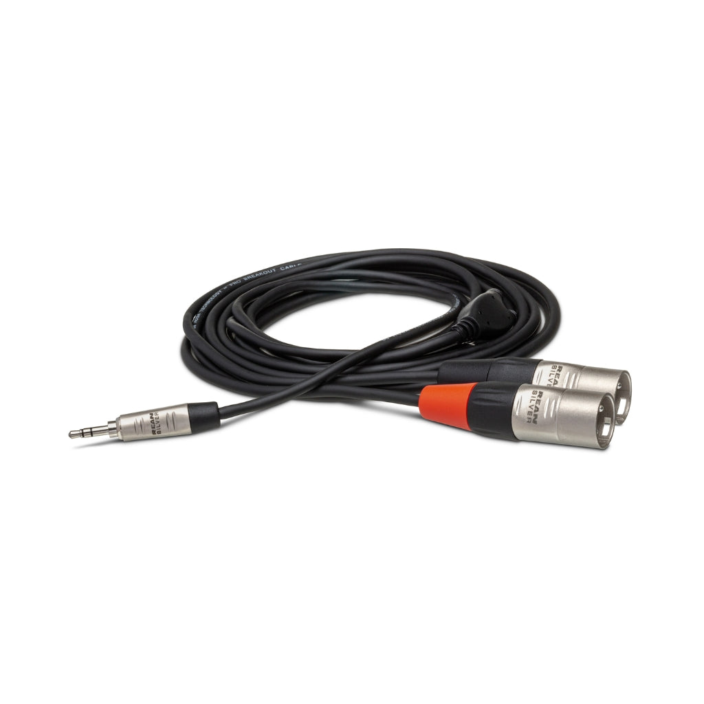 Hosa Technology - REAN 3.5 mm TRS to Dual XLR3M - Pro Stereo Breakout Cable 3ft