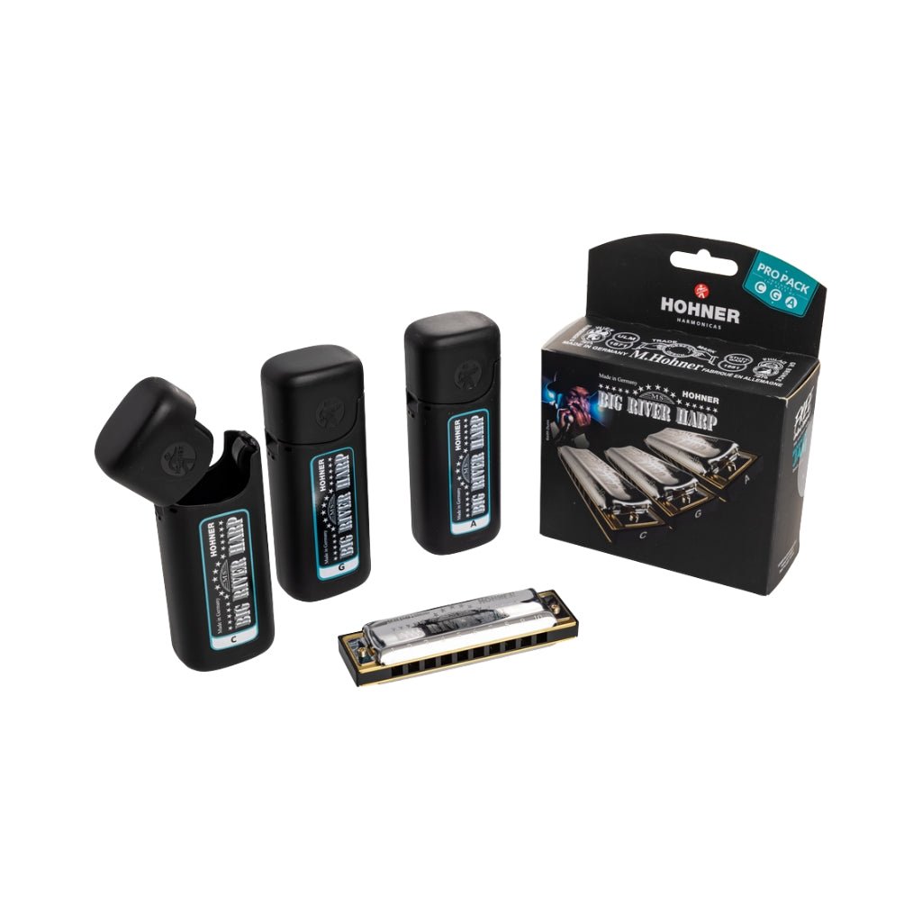 Hohner Big River Harp Pro Pack Harmonica - C G A Major Harmonicas Sky Music