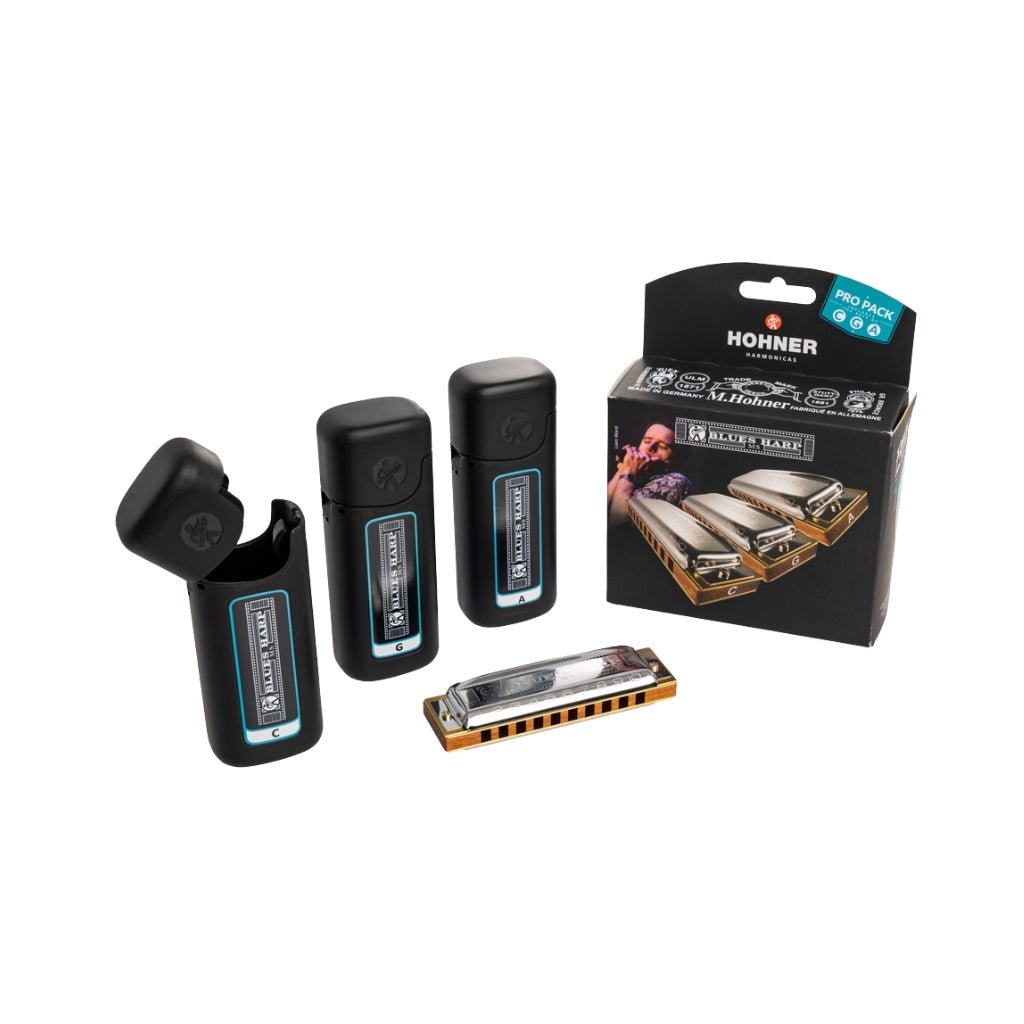 Hohner Blues Harp Pro Pack Harmonica - C G A Major Harmonicas Sky Music