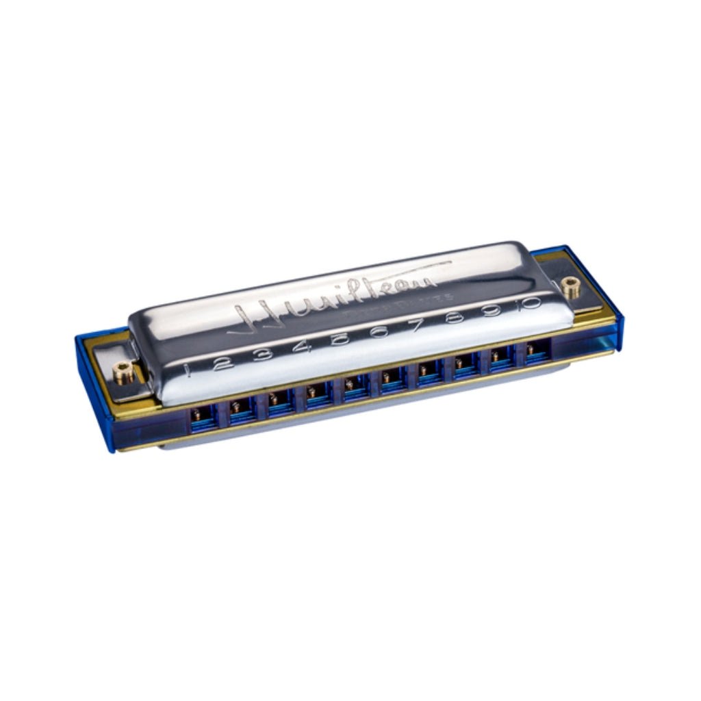 Hohner Jean Jacques Milteau Deep Blues Harmonica - B Flat Major, Trans Blue Harmonicas Sky Music