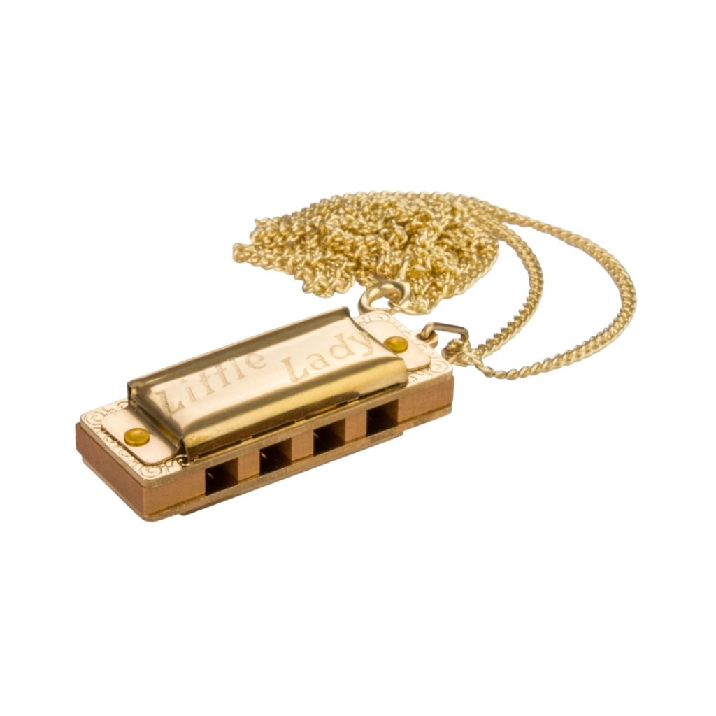 Hohner Little Lady Gold Plated Harmonica w/Necklace Harmonicas Sky Music