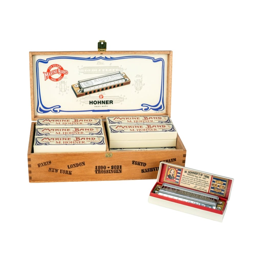 Hohner Marine Band 125th Anniversary Harmonica - Box of 12 Harmonicas Sky Music