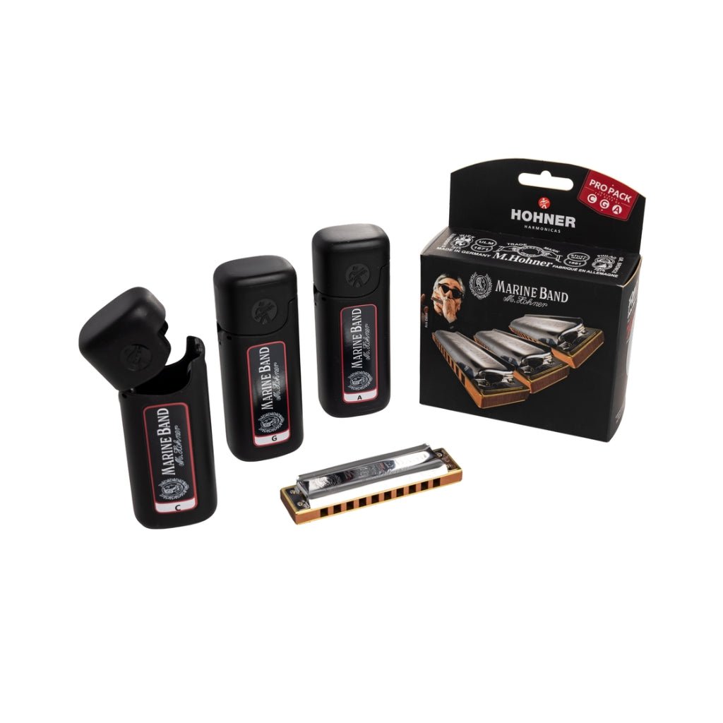 Hohner Marine Band 1896 Harmonica Pro Pack - C-G-A Major Harmonicas Sky Music