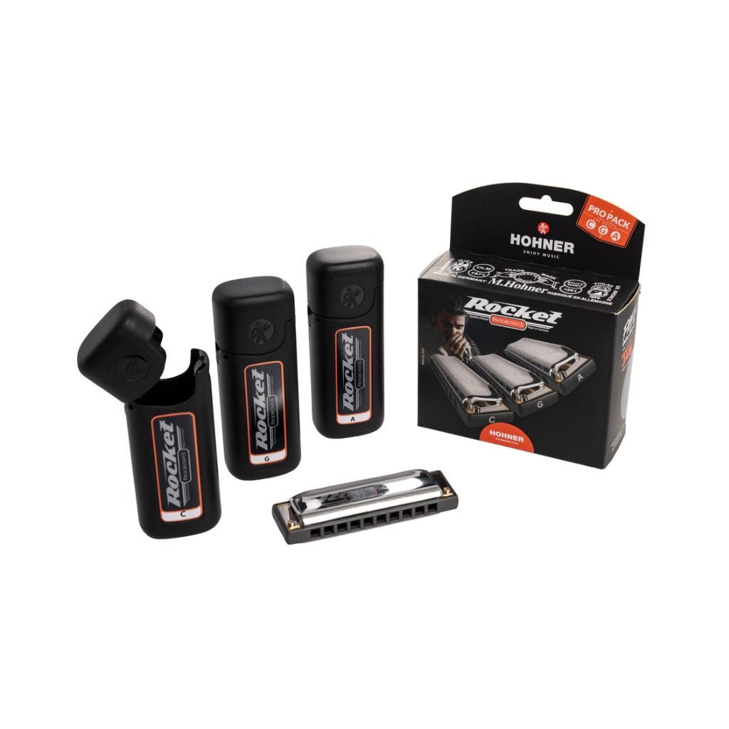 Hohner Rocket Pro Pack Harmonica - C G A Major Harmonicas Sky Music