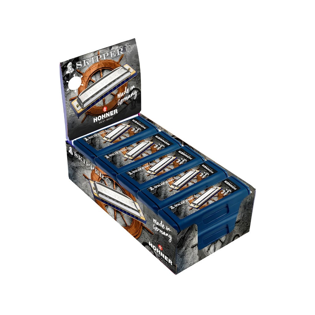 Hohner Skipper Harmonica Display - 10 Pieces Each w/Case Harmonicas Sky Music