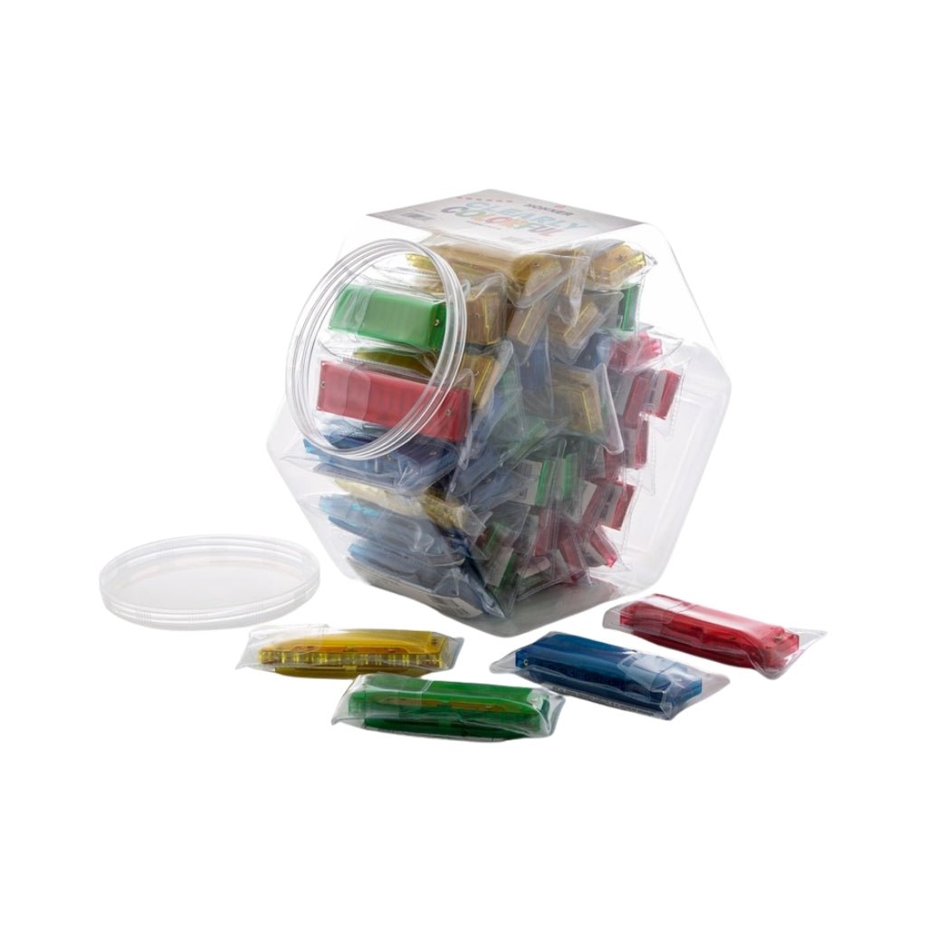Hohner Translucent Harp Canister Jar Display - 48 Pieces Harmonicas Sky Music