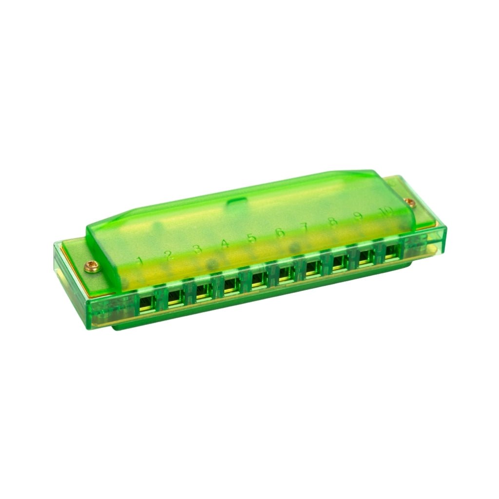 Hohner Translucent Harp Harmonica - C/Green Harmonicas Sky Music