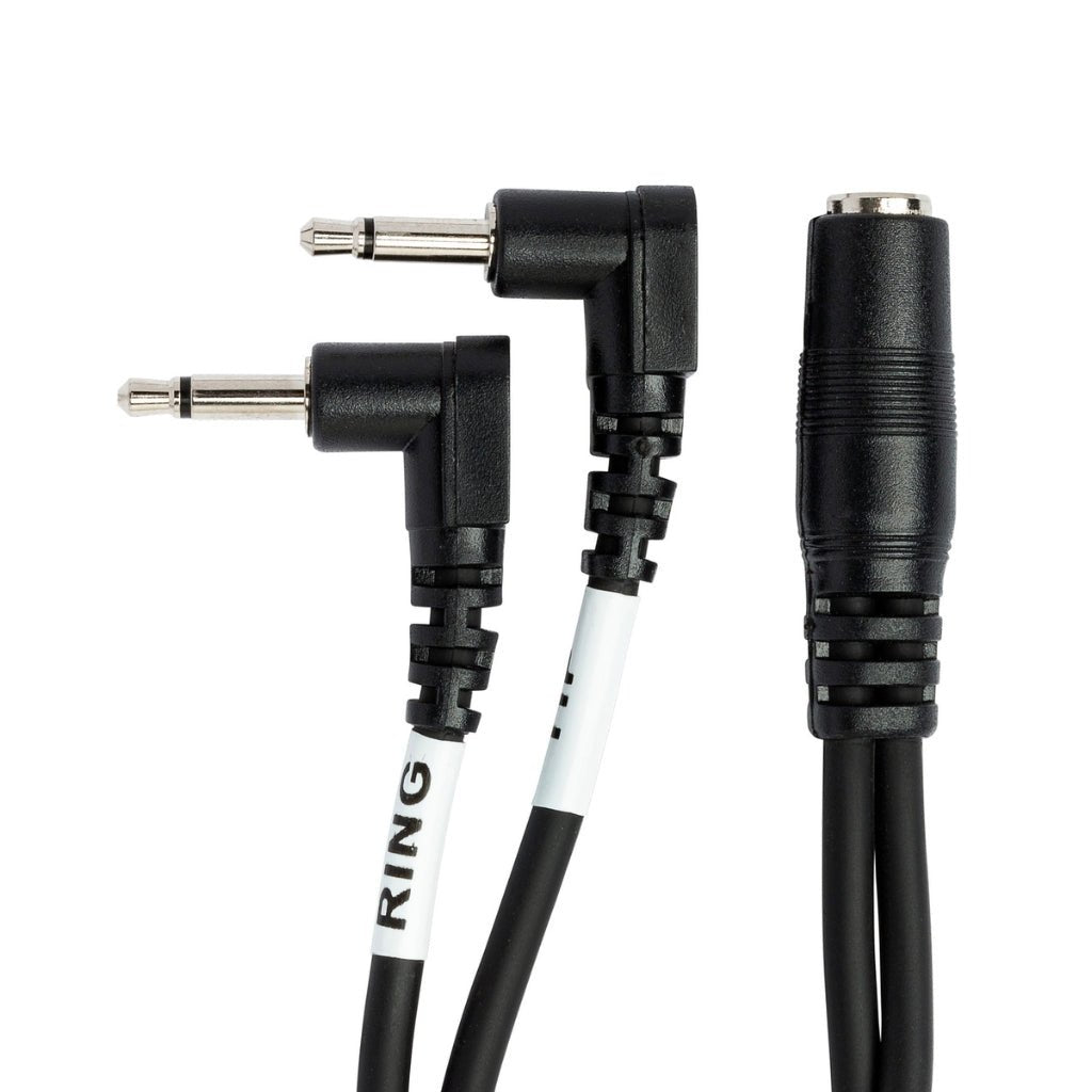 Hosa Technology 3.5 mm TRSF to Dual Right-Angle 3.5 mm TS Headphone Adapter Other Sky Music