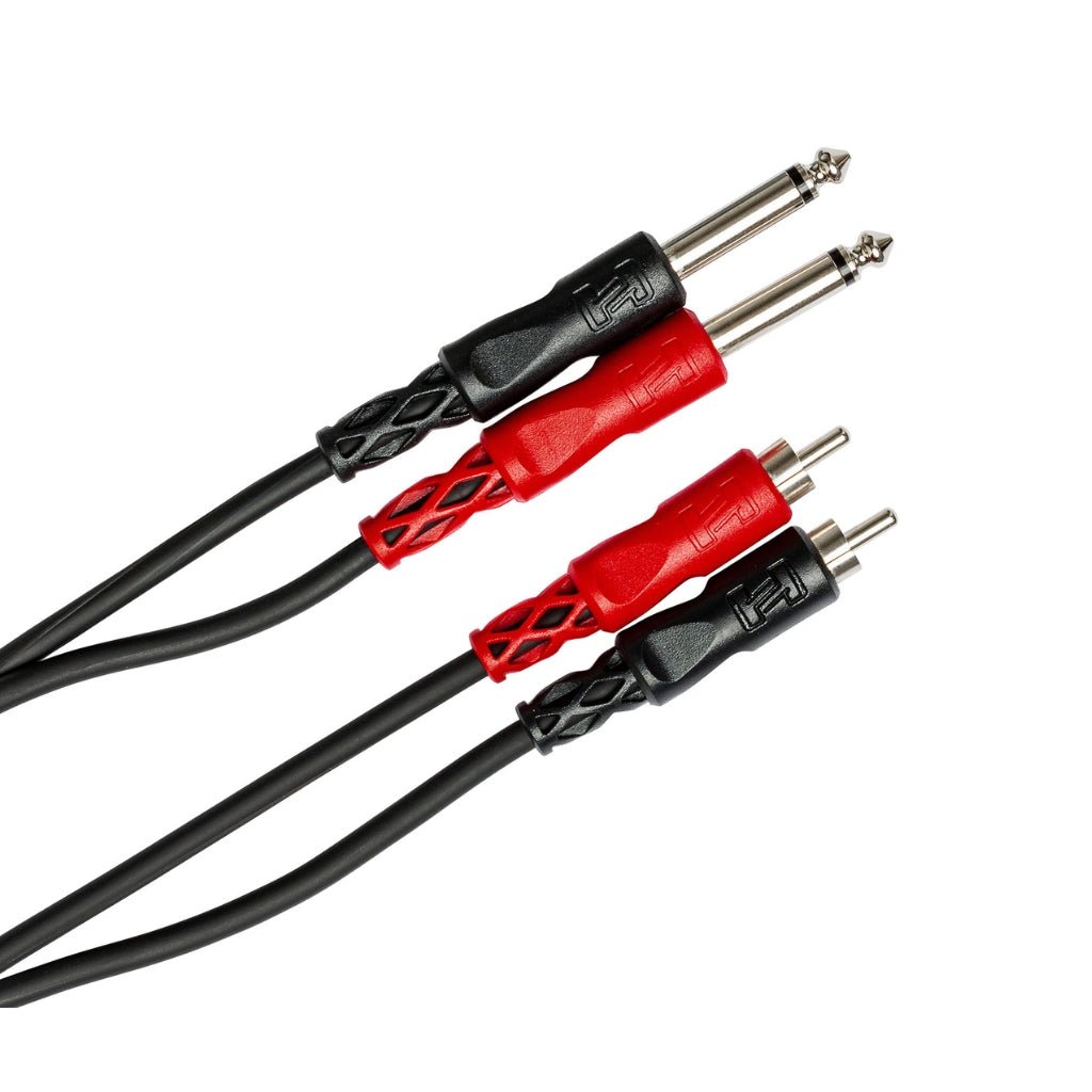 Hosa Technology Dual 1/4 in TS to Dual RCA Stereo Interconnect Cable 2m Cables Sky Music