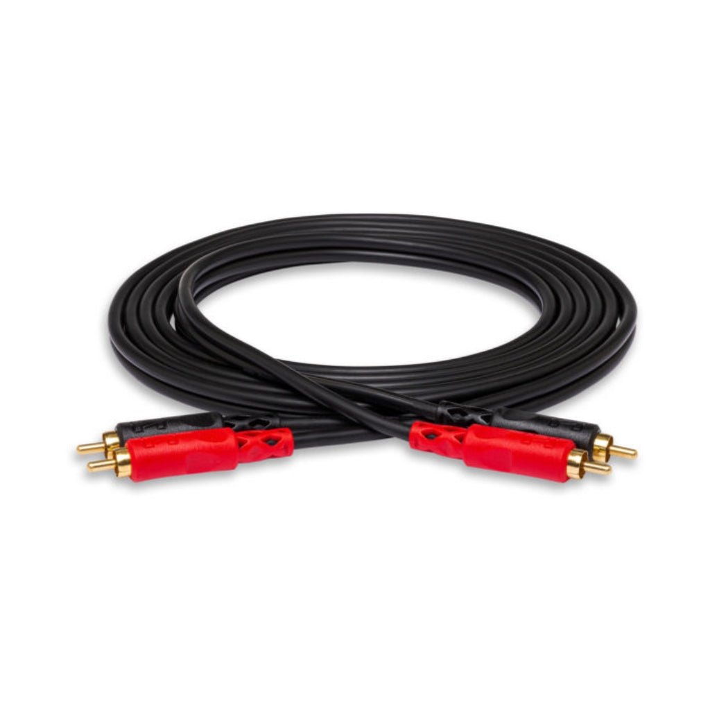 Hosa Technology Dual Right-Angle RCA to Same Stereo Interconnect Cable 2m Gold Cables Sky Music