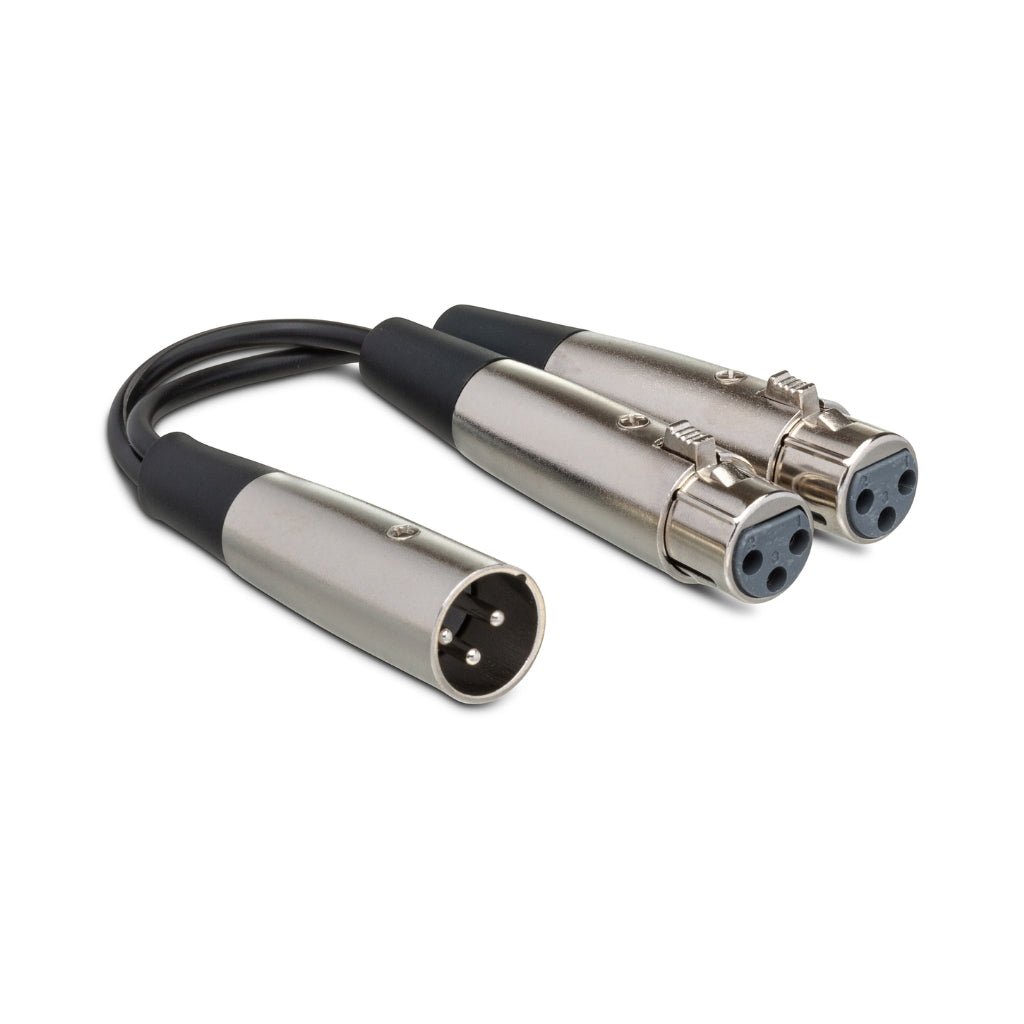 Hosa Technology Dual XLR3F to XLR3M Y Cable 1.5ft Cables Sky Music