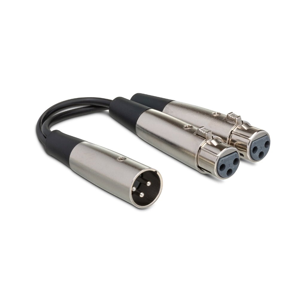 Hosa Technology Dual XLR3F to XLR3M Y Cable 6" Cables Sky Music