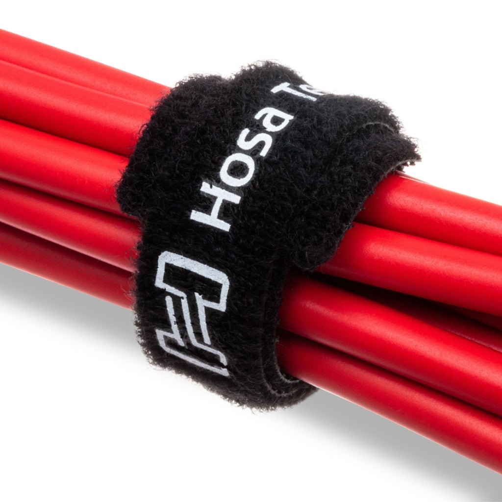 Hosa Technology Hook and Loop Cable Tie, 50pc Black Cables Sky Music