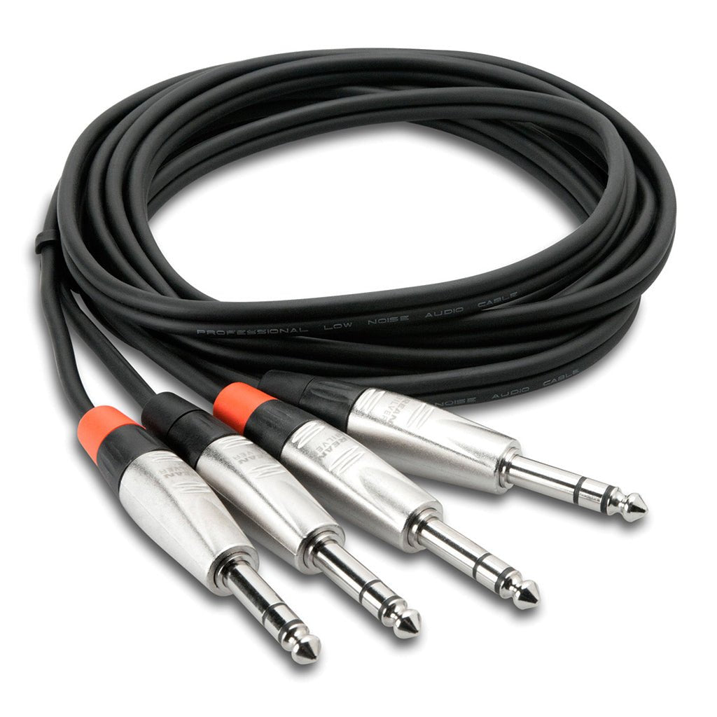 Hosa Technology Pro Dual 1/4 TRS-Same 15 Cables Sky Music