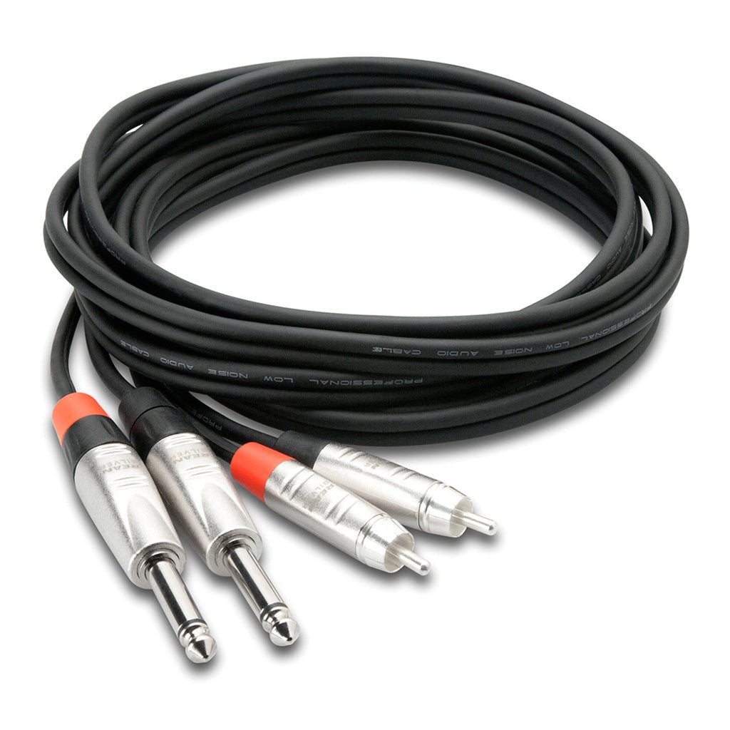 Hosa Technology Pro Dual 1/4 TS-RCA 20Ft Cables Sky Music