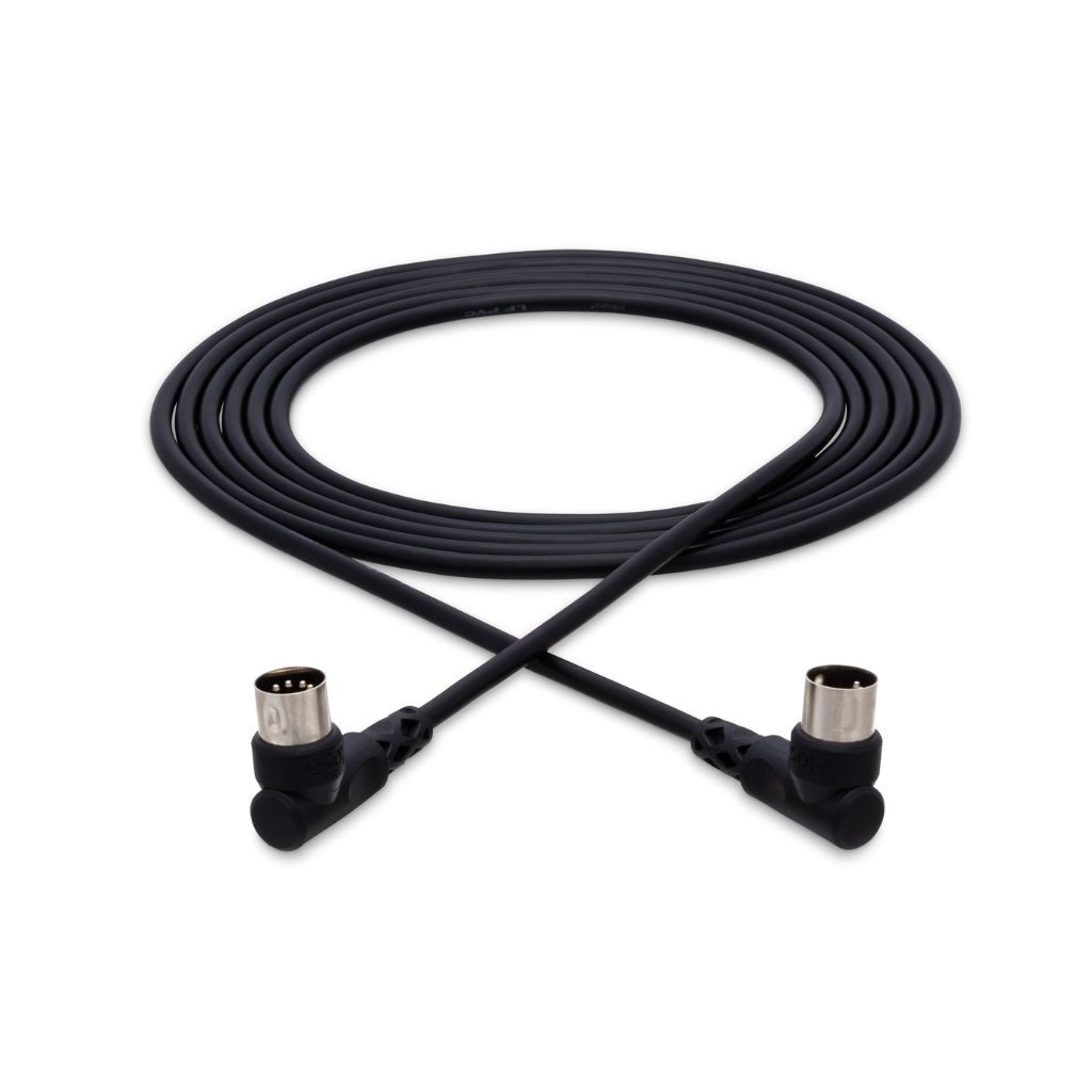Hosa Technology Right-Angle 5-pin DIN to Same MIDI Cable 10ft Cables Sky Music