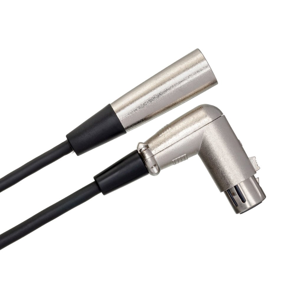 Hosa Technology Right-angle XLR3F to XLR3M Balanced Interconnect Cable 1.5ft Cables Sky Music
