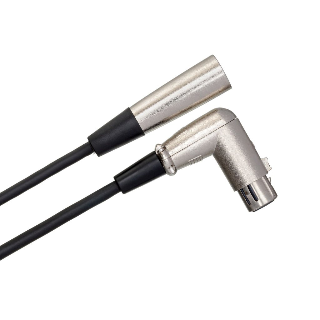 Hosa Technology Right-angle XLR3F to XLR3M Balanced Interconnect Cable 15ft Cables Sky Music