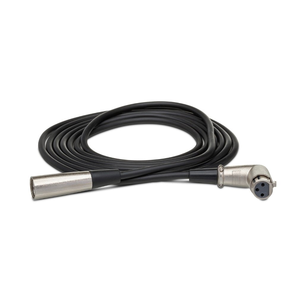 Hosa Technology Right-angle XLR3F to XLR3M Balanced Interconnect Cable 25ft Cables Sky Music