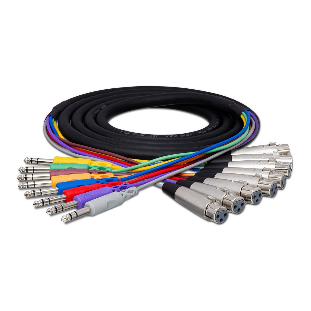 Hosa Technology Snake 1/4 TRS - XLR3F 3 Cables Sky Music
