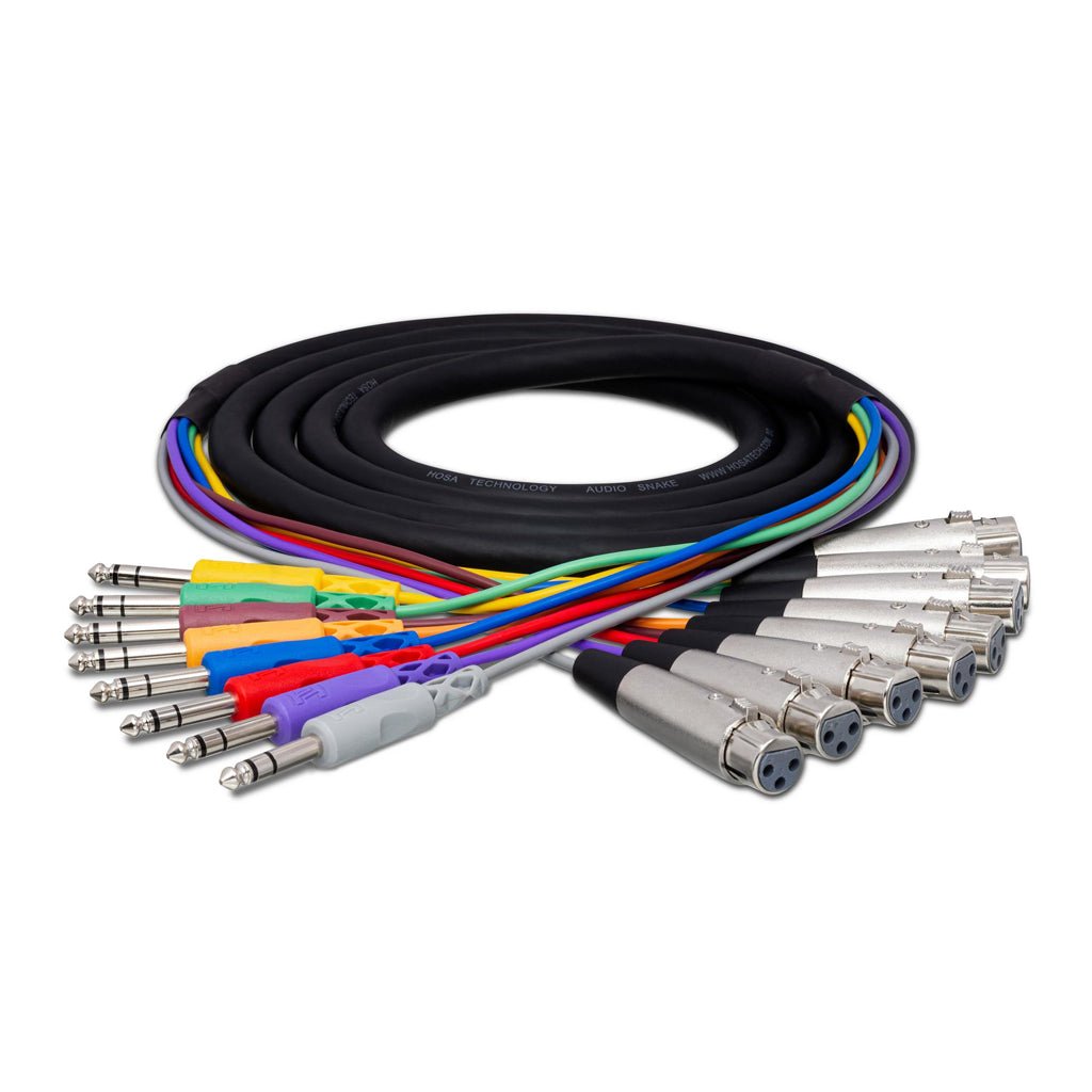Hosa Technology Snake 1/4 TRS - XLR3F 4 Cables Sky Music